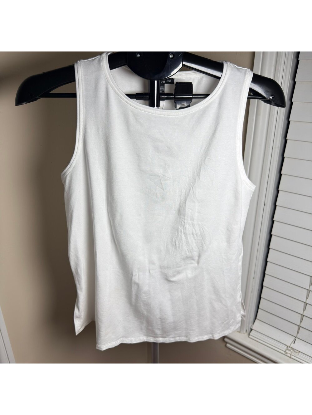 Eileen‎ Fisher White Jewel Neck Shell Tank Top XXS NWT Stretch Knit Minimalist